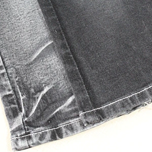 8.8oz black cotton stretch denim fabric