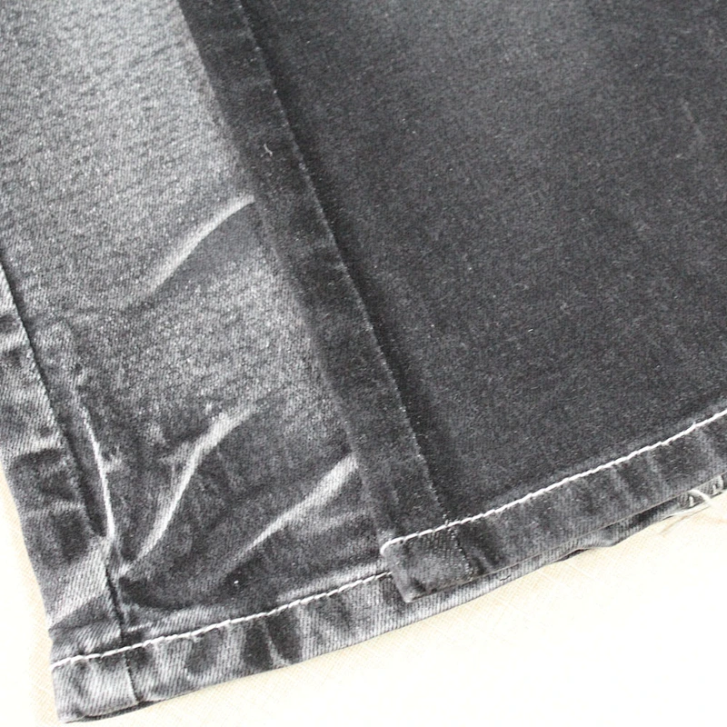 8.8oz black cotton stretch denim fabric