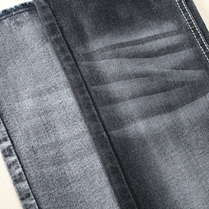 8.8oz black cotton stretch denim fabric