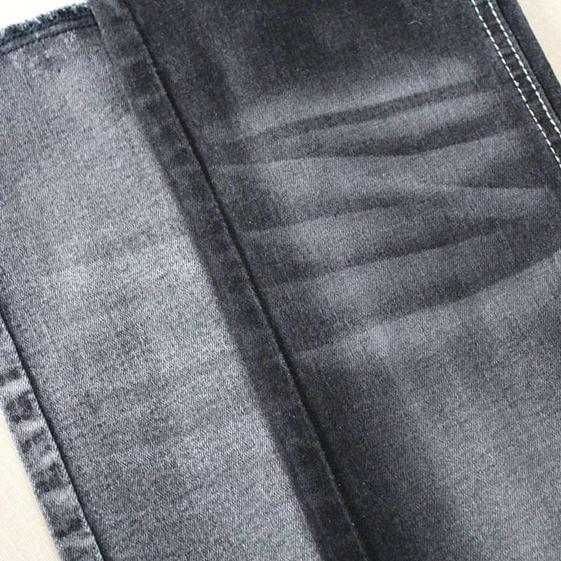 8.8oz black cotton stretch denim fabric