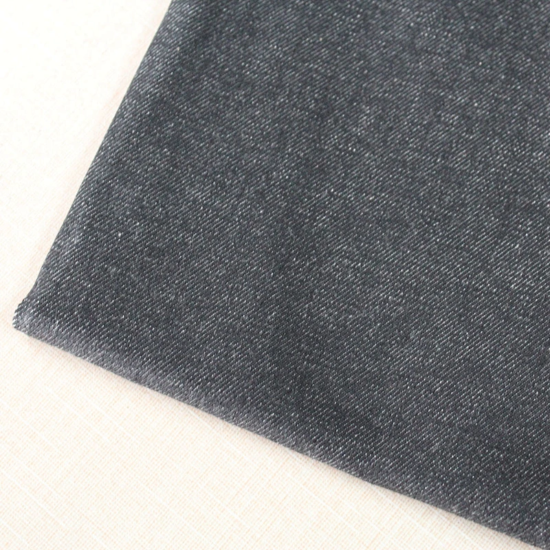 8.8oz black cotton stretch denim fabric