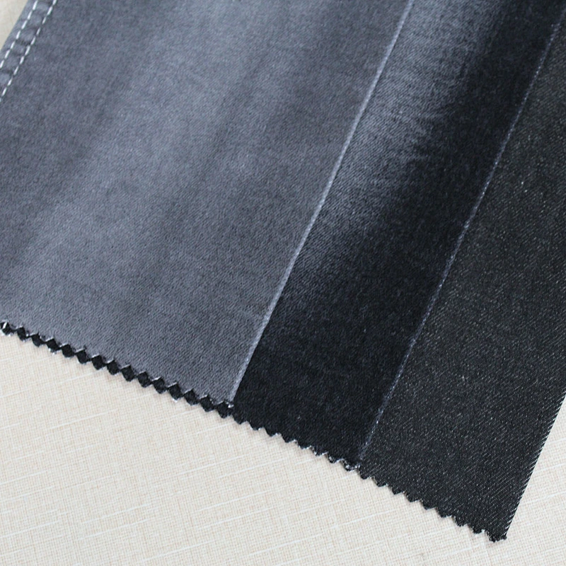 8.8oz black cotton stretch denim fabric