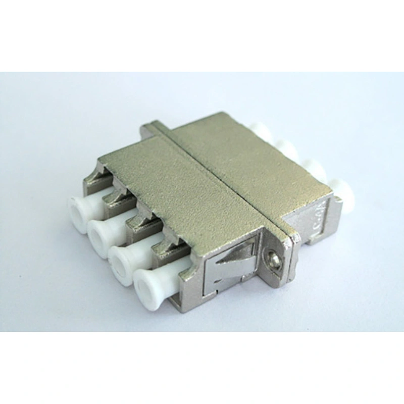 LC Quad adapter with metal housing