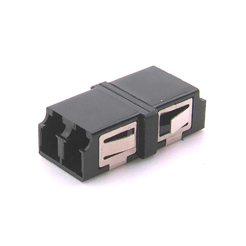 LC DX adapter with SC footprint reduced flanged