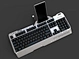 Black shaft black mechanical keyboard，Mechanical keyboard with cell phone rest