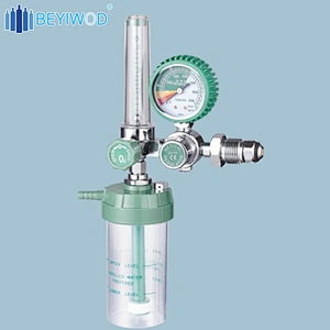 DEM SC0190M CGA540 Bullnose Cylinder Medical Oxygen Regulator With Flowmeter And Humidifier
