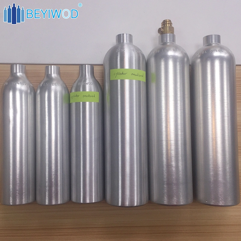 Aluminum co2 gas cylinder 0.5L medical nitrous oxide cylinder with dot iso standard