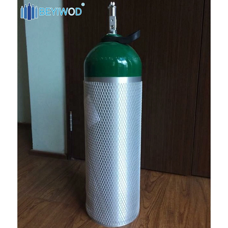 china supplier oxygen use small portable aluminum medical oxygen cylinder with trolley