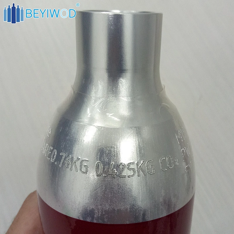 TUV approve 425g/0.425kg co2 gas 0.6L aluminum cylinder soda cylinder co2 gas cylinder for kitchen/soda water use