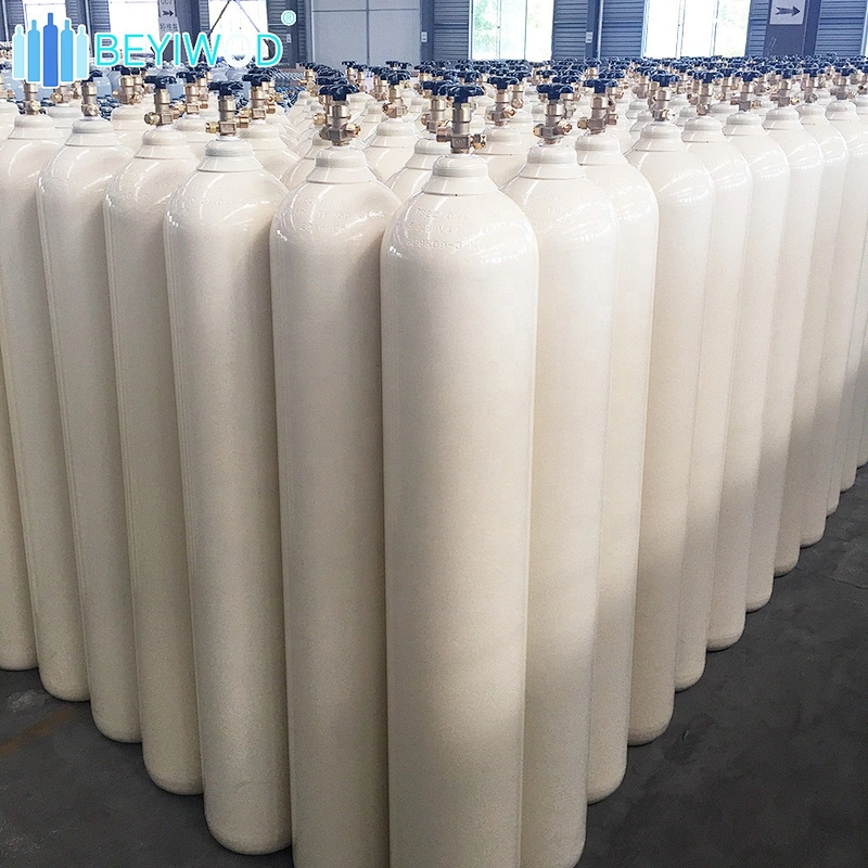 seamless steel high pressure 40L/50L 150bar refillable high purity argon cylinder argon gas prices