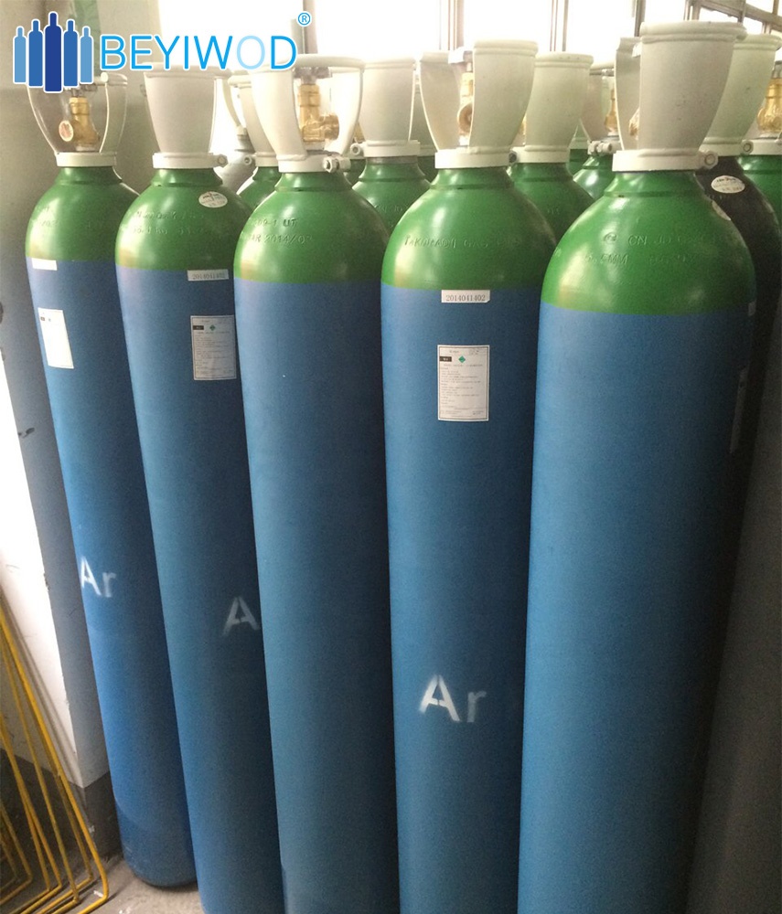 seamless steel high pressure 40L/50L 150bar refillable high purity argon cylinder argon gas prices