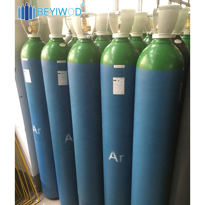 seamless steel high pressure 40L/50L 150bar refillable high purity argon cylinder argon gas prices