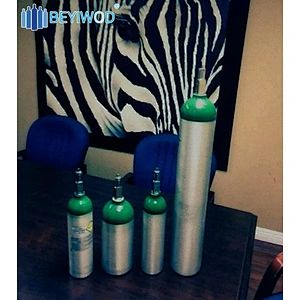 Custom Aluminium Empty Mini Gas High Pressure Tank Medical Portable Mountaineering 1 kg Oxygen Cylinder for Diving