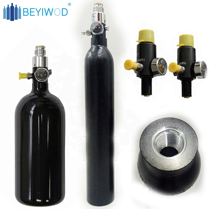 China manufacturer 3000psi/4500psi paintball cylinder 0.5L 0.6L 1L aluminum air tank