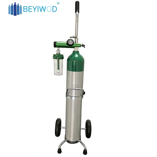 china supplier oxygen use small portable aluminum medical oxygen cylinder with trolley