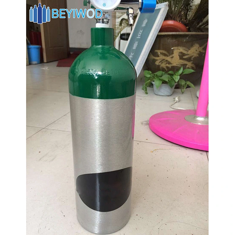 low price 4.6L aluminum oxygen cylinder oxygen gas cylinder with CGA870 valve with cart for sale