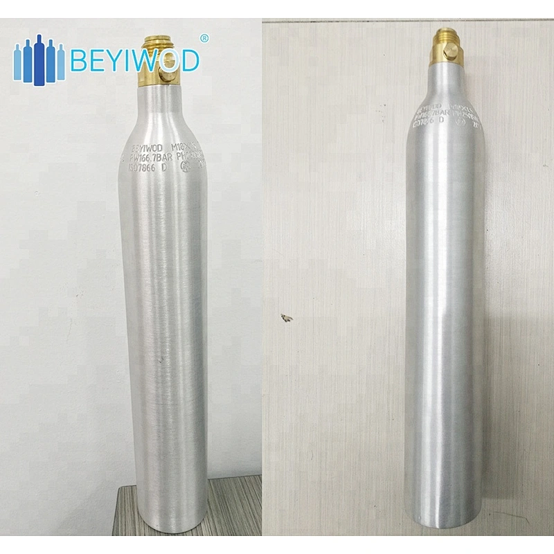 refillable 0.6L co2 cylinder aluminum soda cylinder food grade co2 gas cylinder for soda maker