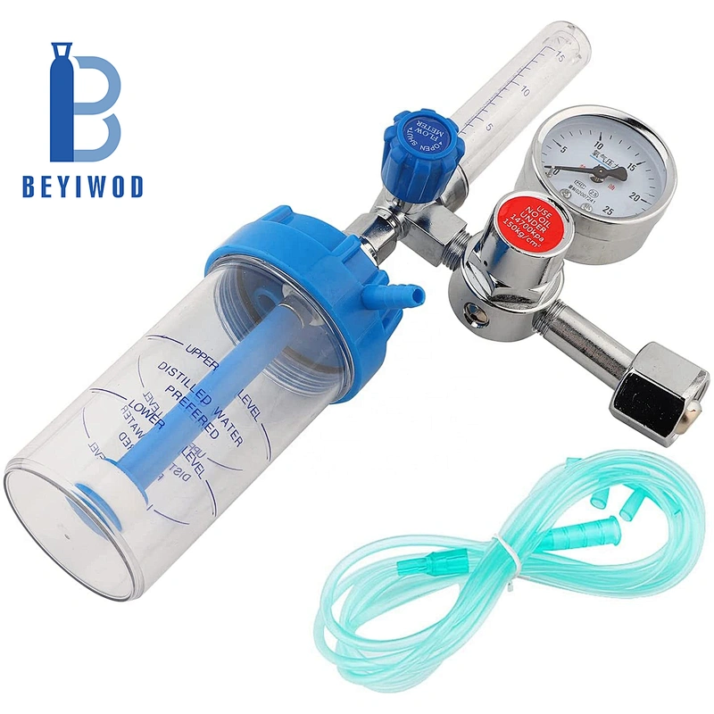 DEM SC0190M CGA540 Bullnose Cylinder Medical Oxygen Regulator With Flowmeter And Humidifier