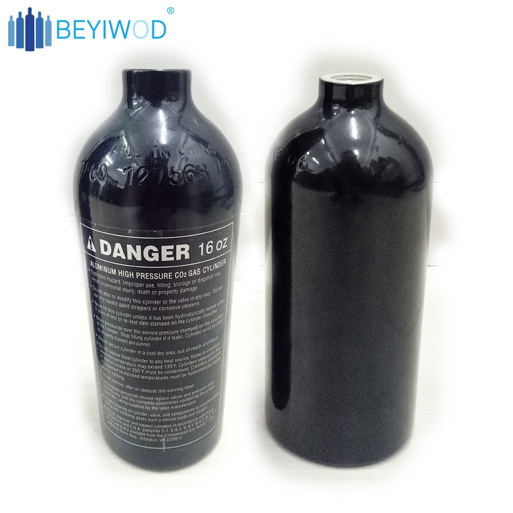 China manufacturer 3000psi/4500psi paintball cylinder 0.5L 0.6L 1L aluminum air tank