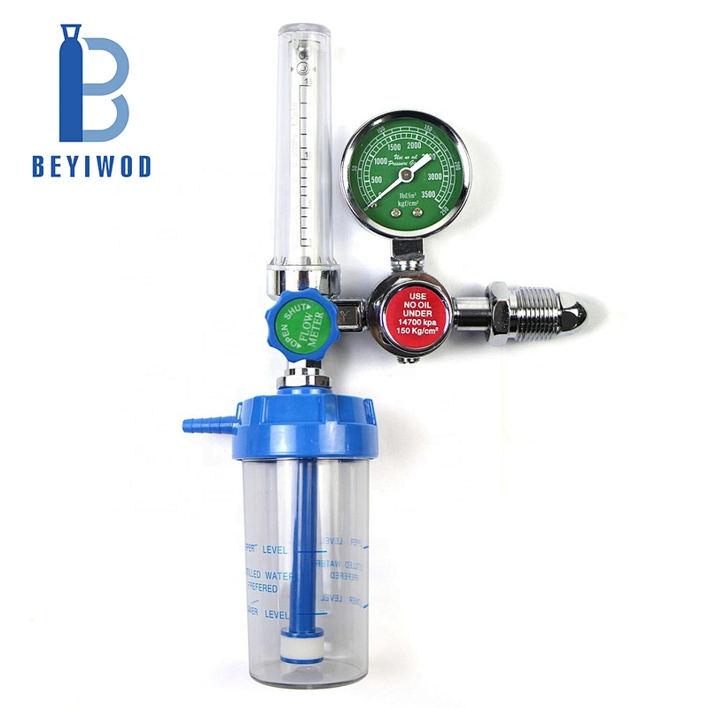 DEM SC0190M CGA540 Bullnose Cylinder Medical Oxygen Regulator With Flowmeter And Humidifier