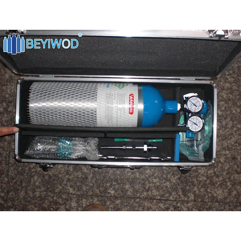 DOT Aluminum Medical Oxygen Gas Cylinder 2216psi 153bar 0.3-21.4L