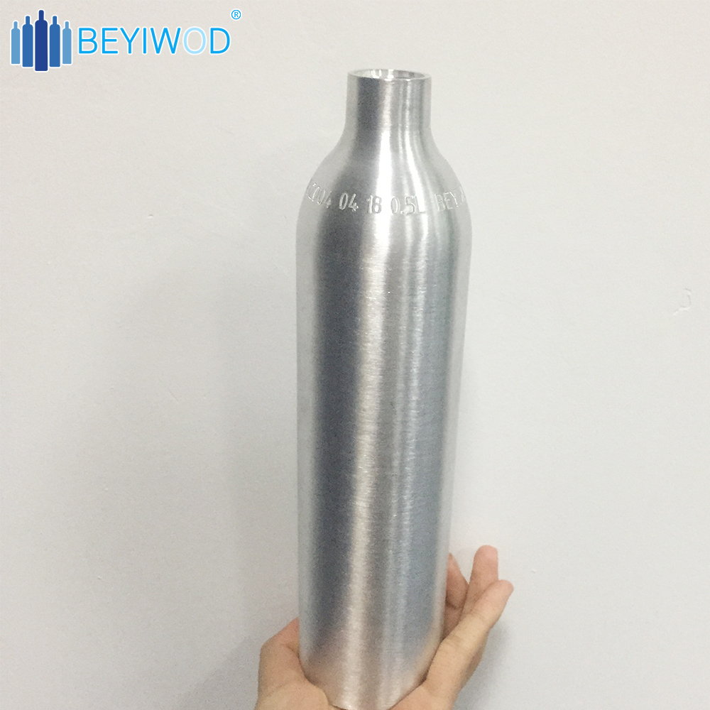Aluminum co2 gas cylinder 0.5L medical nitrous oxide cylinder with dot iso standard
