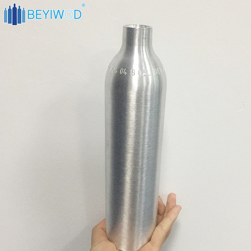 Aluminum co2 gas cylinder 0.5L medical nitrous oxide cylinder with dot iso standard
