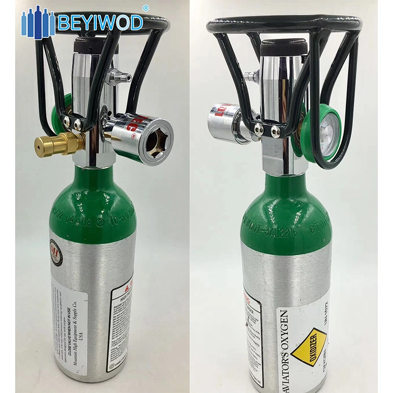 1L 2L 5L 8L 10L 15L small portable aluminum medical oxygen cylinder with pin index valve and regulator
