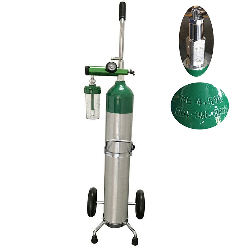 DOT Aluminum Medical Oxygen Gas Cylinder 2216psi 153bar 0.3-21.4L