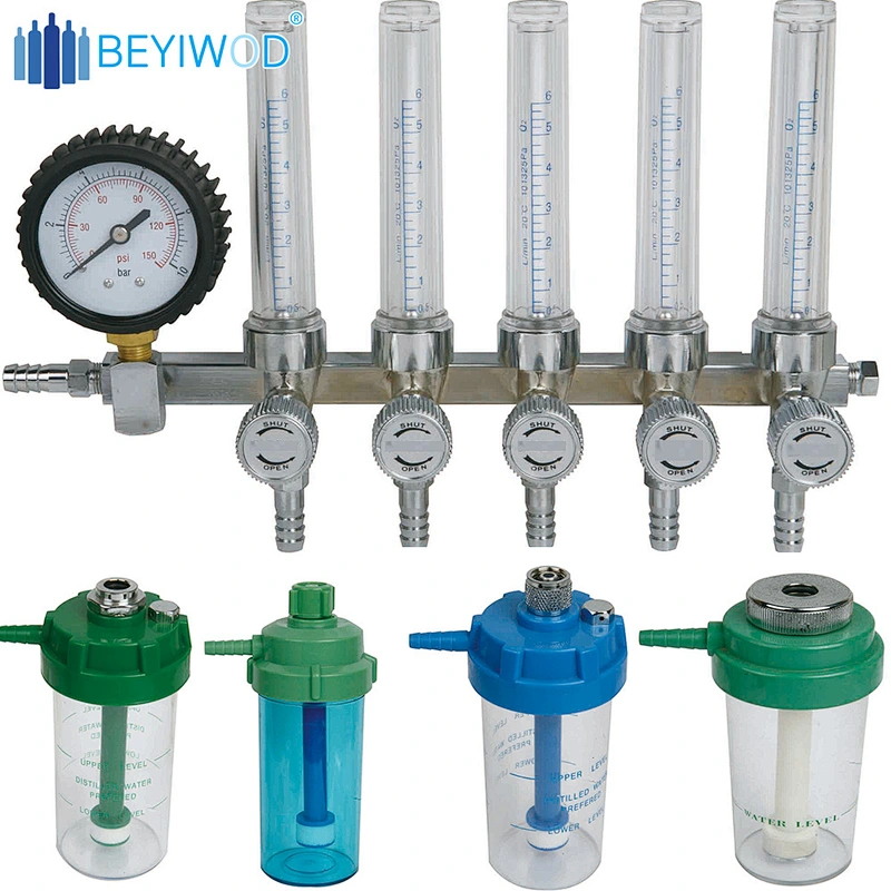 Medical digital oxygen pressure regulator cylinder with flow meter