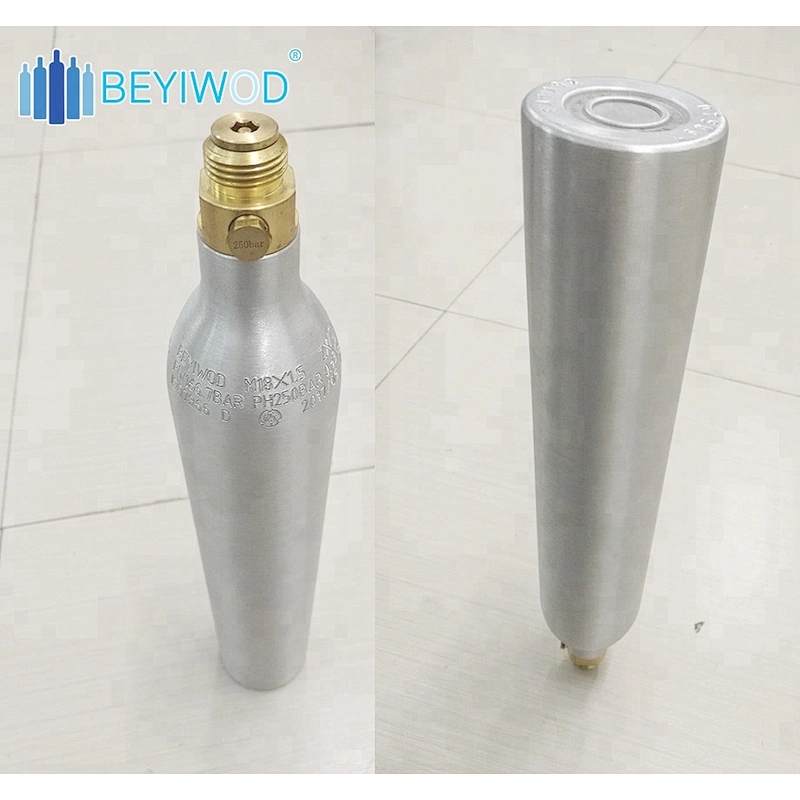 refillable 0.6L co2 cylinder aluminum soda cylinder food grade co2 gas cylinder for soda maker