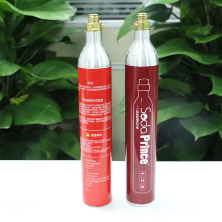 High quality drink Food Grade co2 Gas Cylinder 0.6L Aluminum Cylinder For Soda Maker Machine