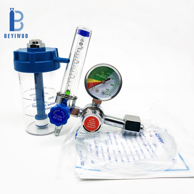 DEM SC0190M CGA540 Bullnose Cylinder Medical Oxygen Regulator With Flowmeter And Humidifier