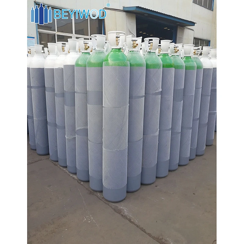 seamless steel high pressure 40L/50L 150bar refillable high purity argon cylinder argon gas prices