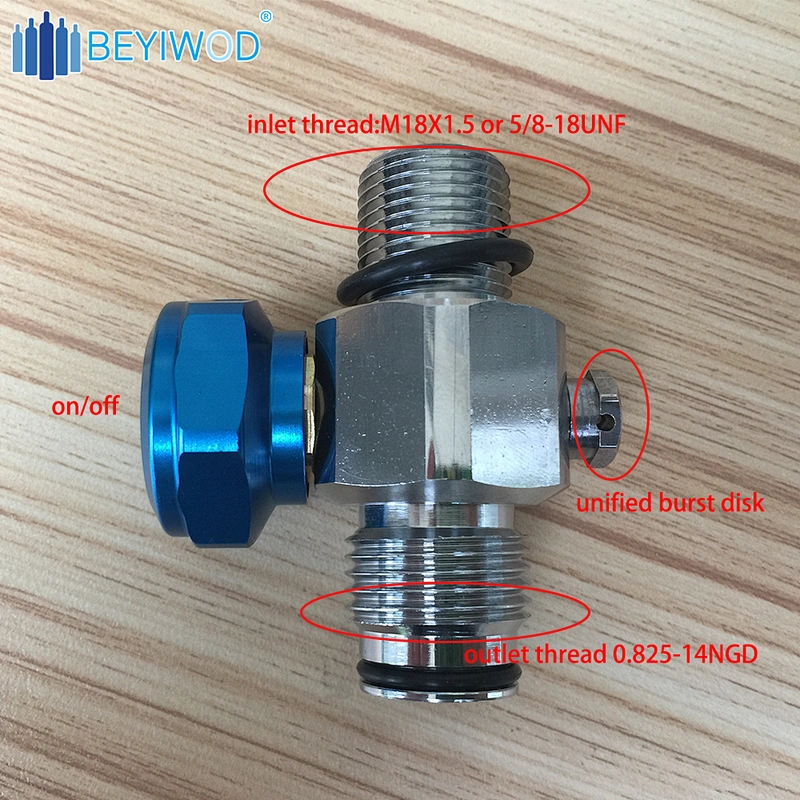 Aluminum co2 gas cylinder 0.5L medical nitrous oxide cylinder with dot iso standard