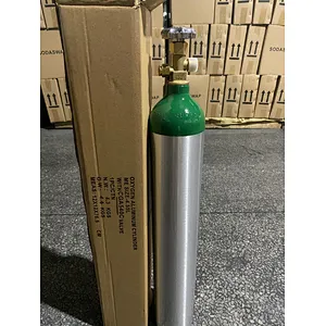 Hot sale USA Standard aluminum oxygen cylinder M6 1L small portable medical oxygen cylinder with pin valve and pin regulator