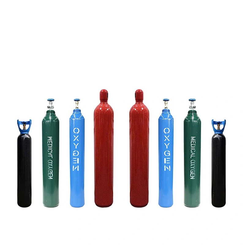 refillable seamless steel EN ISO9809 standard TUV approved 150bar 200bar 6kg 8kg 10kg 8L 10L 13.4L co2 gas cylinder co2 tank
