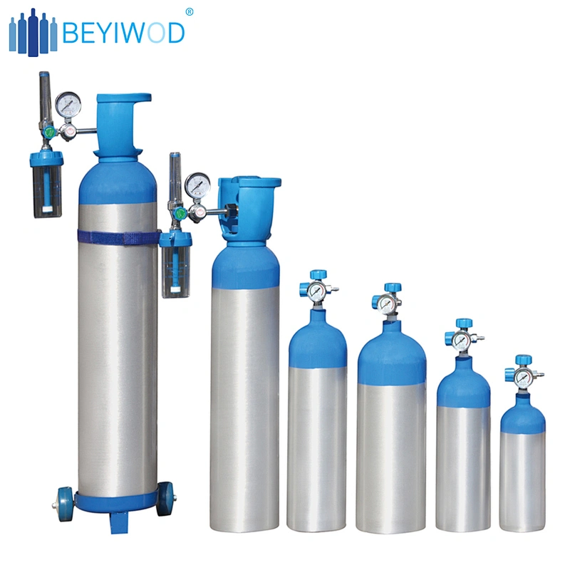 Custom Aluminium Empty Mini Gas High Pressure Tank Medical Portable Mountaineering 1 kg Oxygen Cylinder for Diving