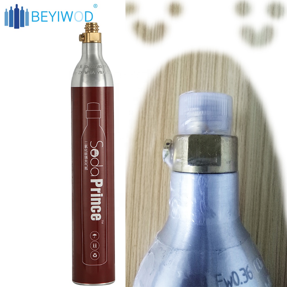 High pressure 0.6 liter aluminum co2 cylinder gas co2 bottle for food grade use