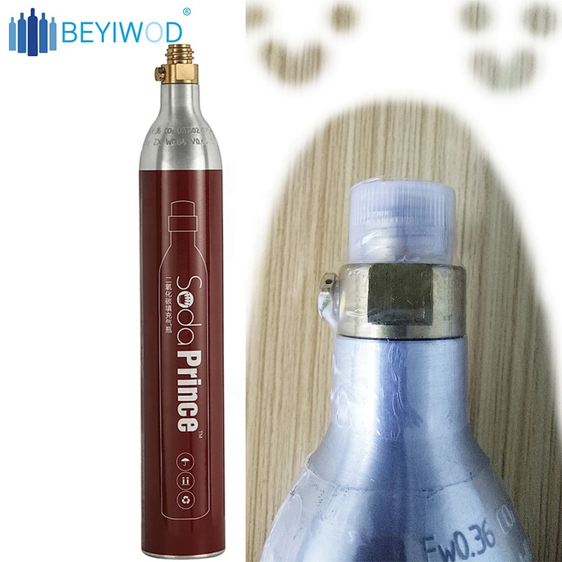 High pressure 0.6 liter aluminum co2 cylinder gas co2 bottle for food grade use