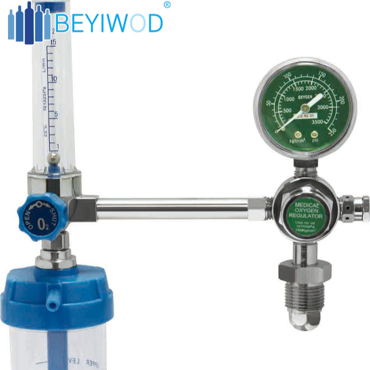 Medical digital oxygen pressure regulator cylinder with flow meter