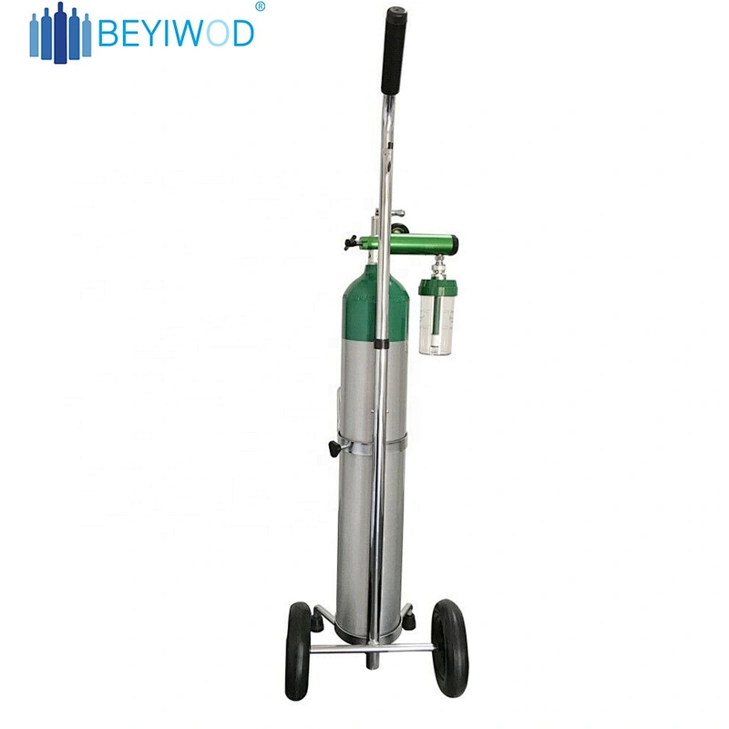 china supplier oxygen use small portable aluminum medical oxygen cylinder with trolley