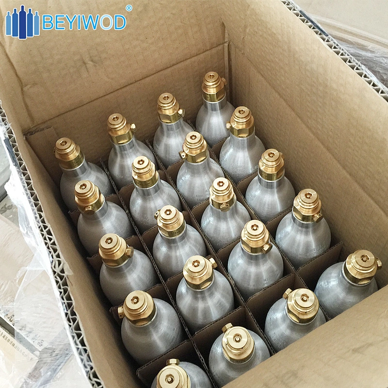 Aluminum co2 gas cylinder 0.5L medical nitrous oxide cylinder with dot iso standard