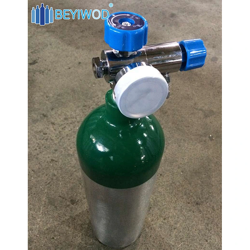 low price 4.6L aluminum oxygen cylinder oxygen gas cylinder with CGA870 valve with cart for sale