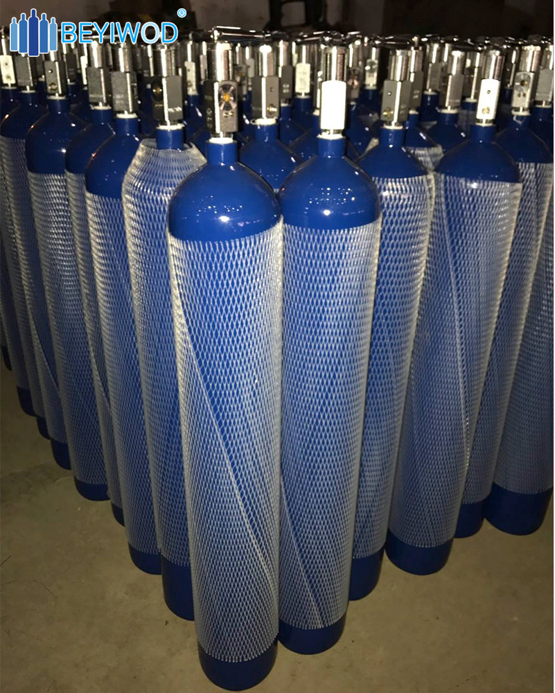 10m3 50L 200bar STEEL CYLINDER GAS O2 Co2 ISO9809 1 OXYGEN MEDICAL CYLINDERS  with QF-2 valve