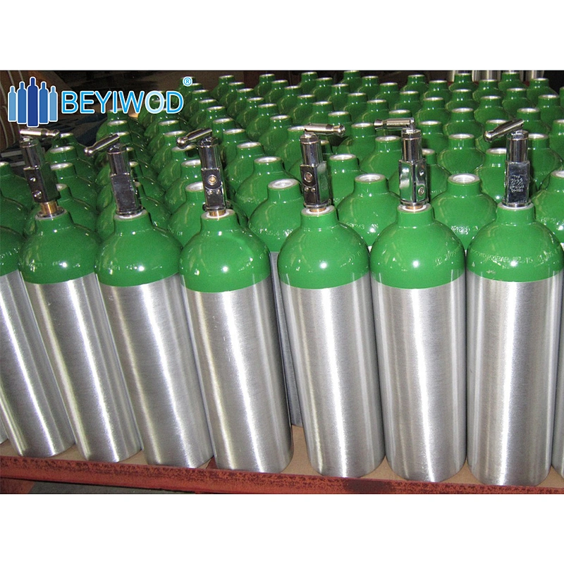 DOT Aluminum Medical Oxygen Gas Cylinder 2216psi 153bar 0.3-21.4L