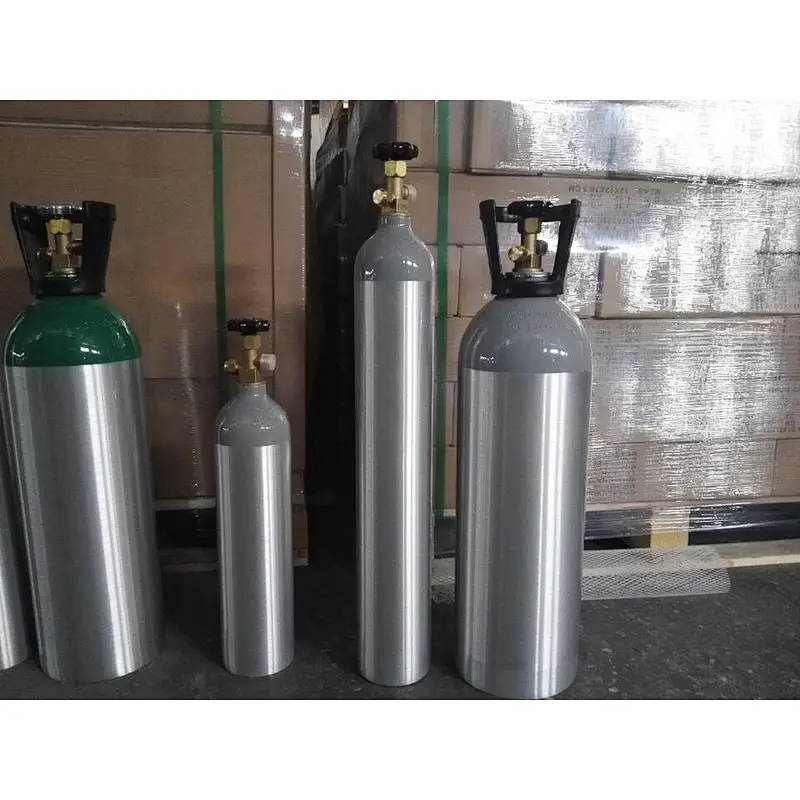 Hot sale USA Standard aluminum oxygen cylinder M6 1L small portable medical oxygen cylinder with pin valve and pin regulator
