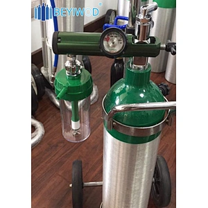 china supplier oxygen use small portable aluminum medical oxygen cylinder with trolley