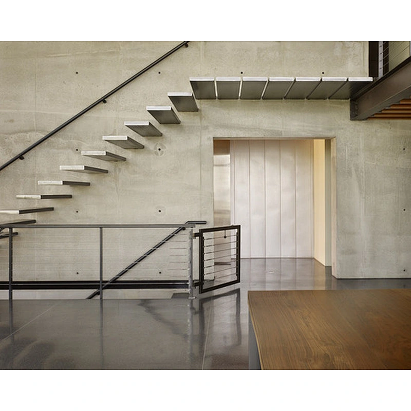 modern wood hidden stringers stairs outdoor floating staircase