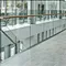 Clear tempered glass railing design with side mounted wood handrail